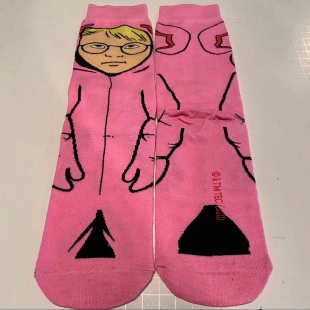 Ralphie A Christmas Story Bunny Crew Socks New